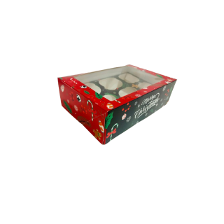 Krabička na cupcakes vánoční na 6 ks